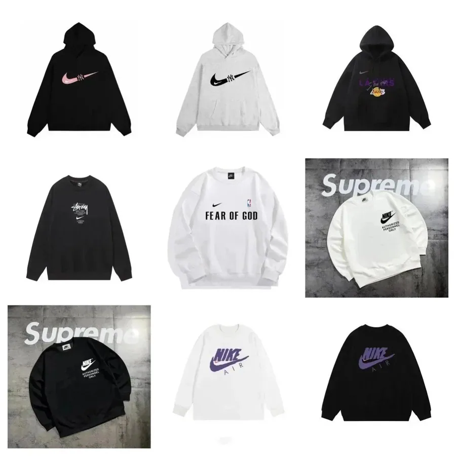 Nike Air Logo Pullover Sweatshirt - Black Purple Gradient — listing photograph