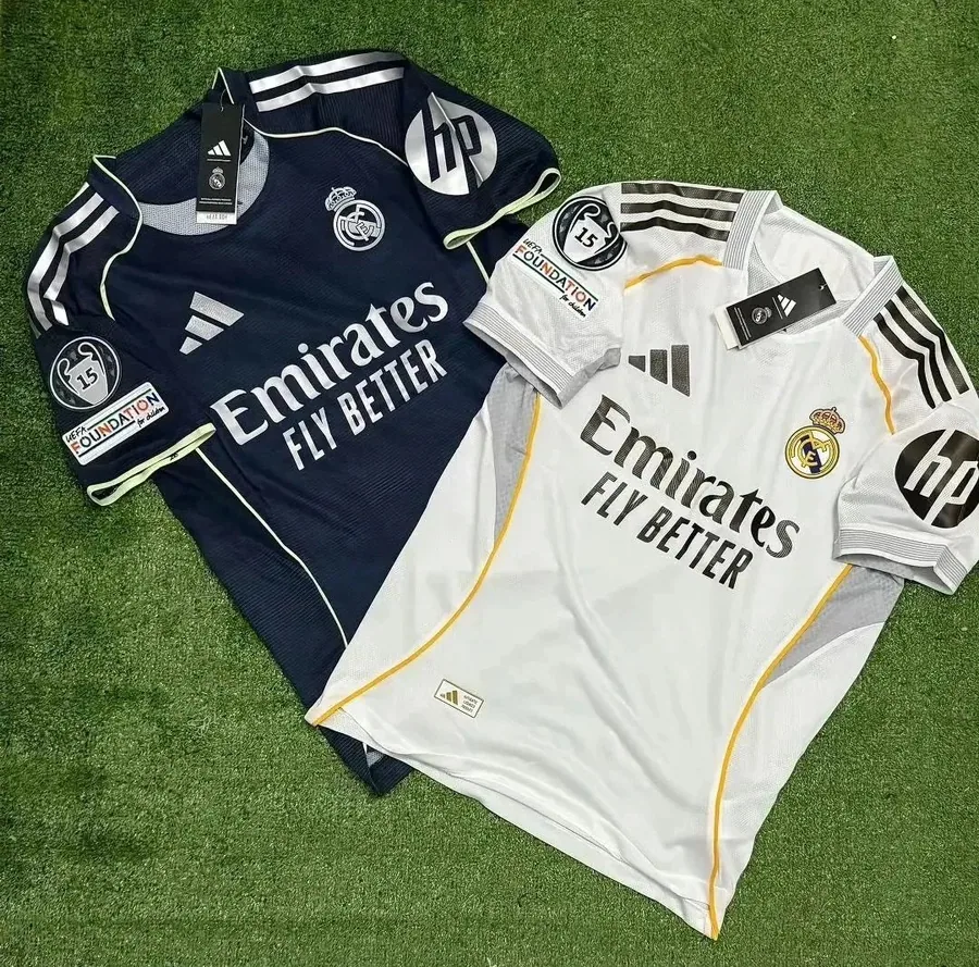 Real Madrid 2024-25 Home & Away Jersey Set - Emirates HP Sponsor — listing photograph
