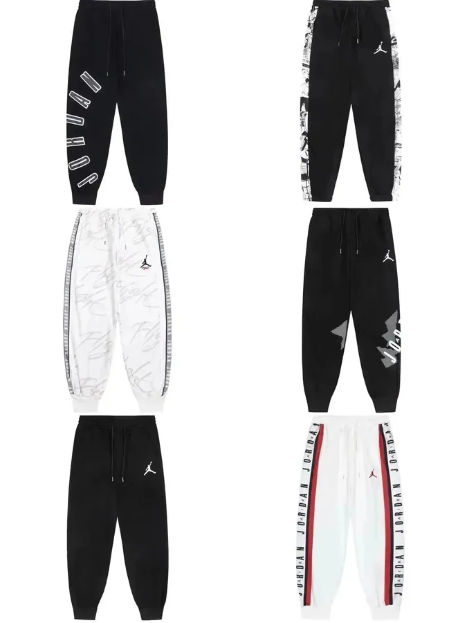 Jordan Brand Graphic Print Joggers - Black/White Contrast Design — listing photograph