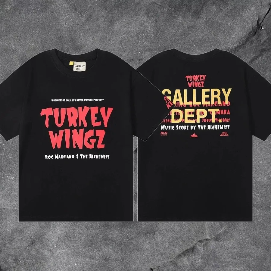 Gallery Dept Turkey Wingz Black Graphic T-Shirt — listing photograph