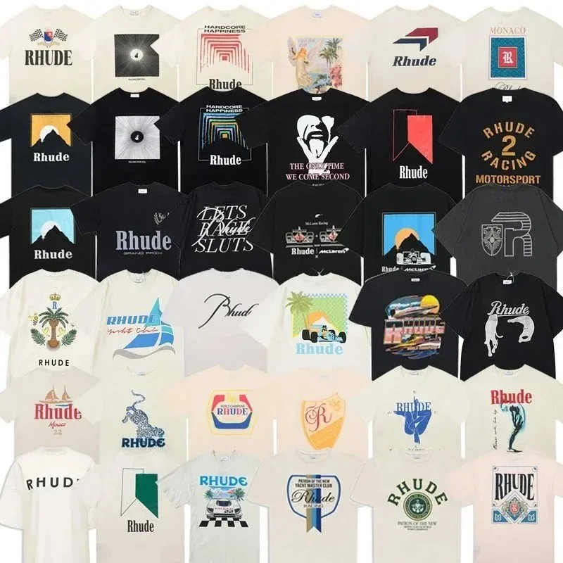 Rhude Racing Motorsport Black T-Shirt with Gold Number 2 Logo — listing photograph