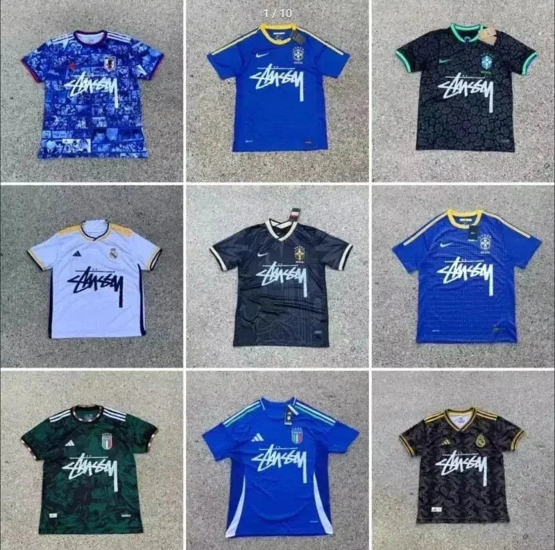 Stussy x Nike Brazil National Team Soccer Jersey Blue — listing photograph