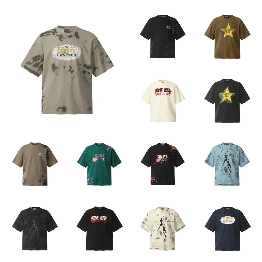 DEPT New York Oversized T-Shirt with Distressed Print Beige — listing photograph