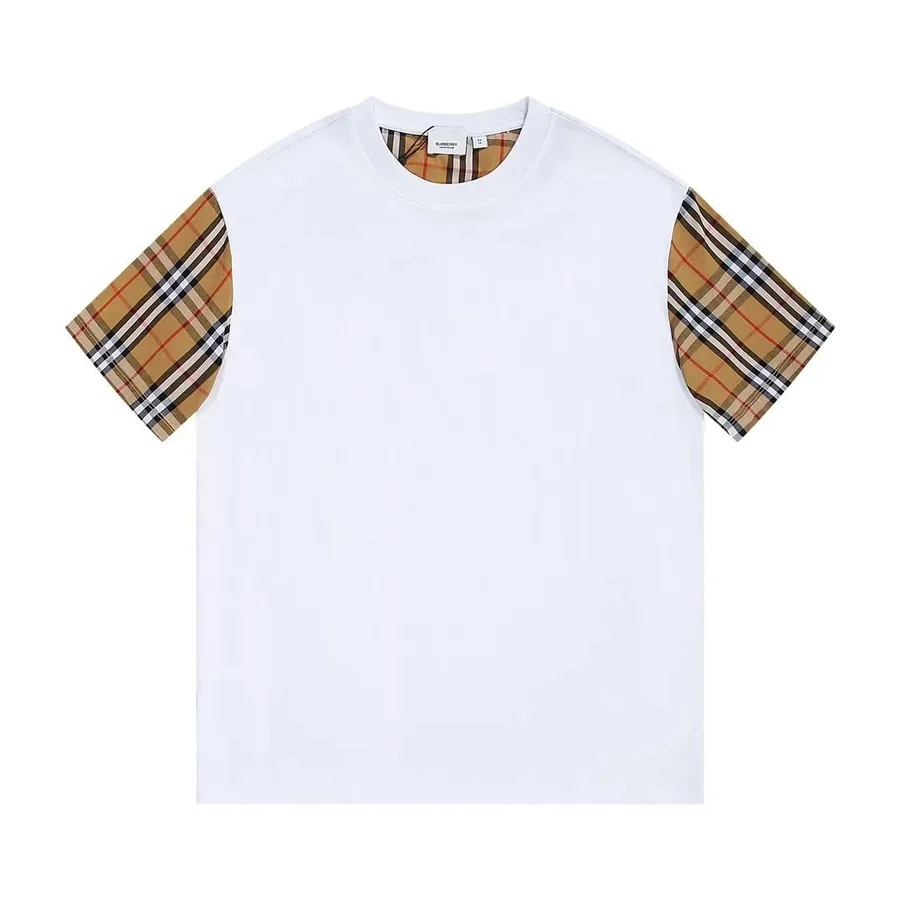 Burberry Classic Check Sleeve Cotton T-Shirt White — listing photograph