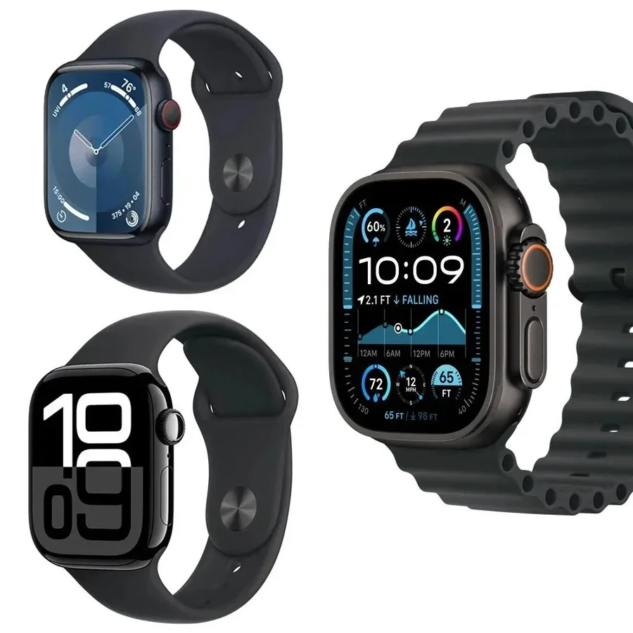 Apple Watch Ultra 2 Black Titanium with Ocean Band — listing photograph
