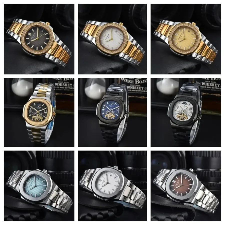 Patek Philippe Nautilus Luxury Watch Gold-Silver Dial Diamond Bezel — listing photograph