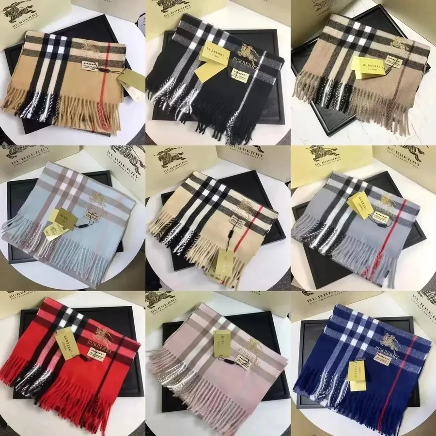 Burberry Classic Check Cashmere Scarf - Iconic Tartan Pattern — listing photograph