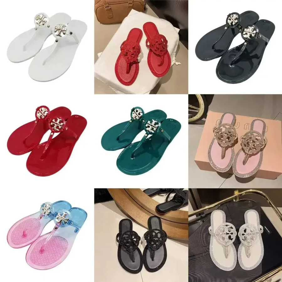 Tory Burch Miller Logo Thong Sandals - Clear Pink Gradient — listing photograph