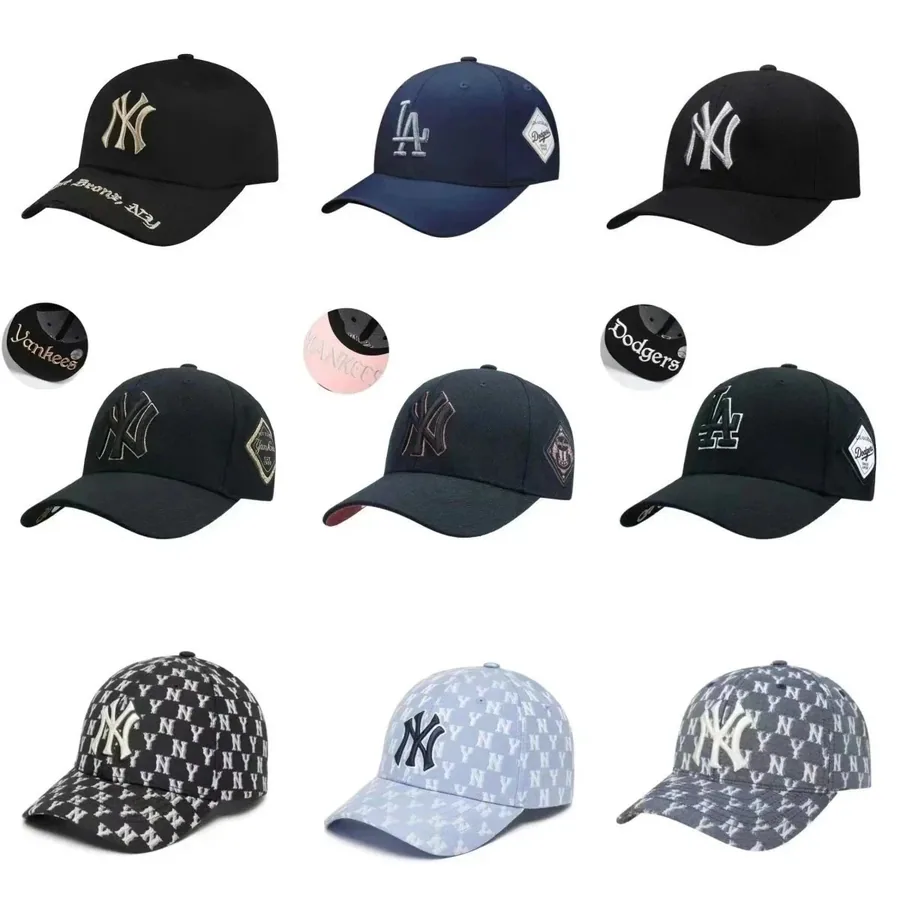 New Era MLB Yankees Dodgers Snapback Cap - Black Navy Monogram — listing photograph