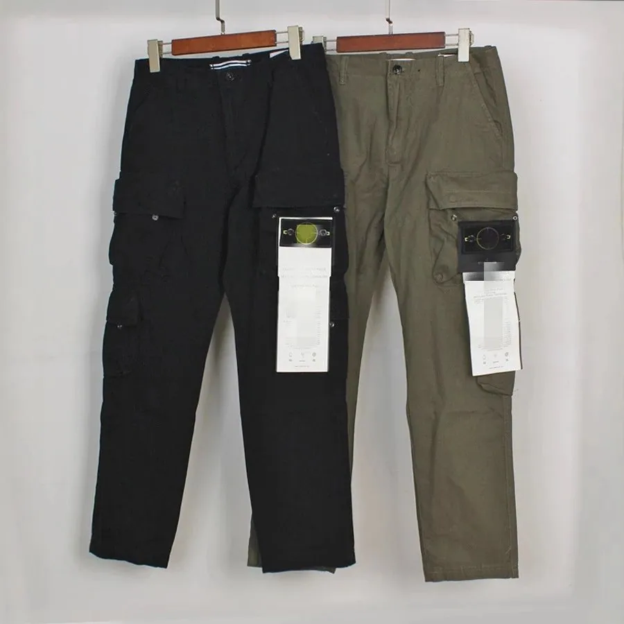 Stone Island Cargo Pants with Badge Pocket - Black/Olive — listing photograph