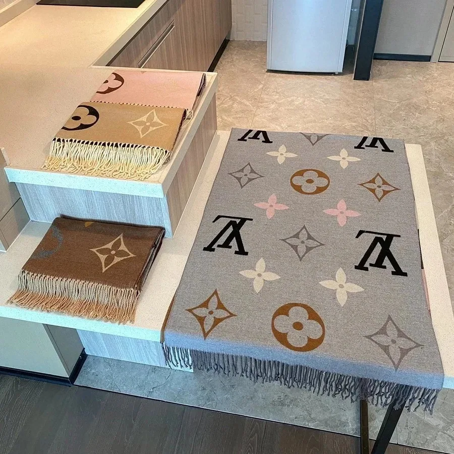 Louis Vuitton Monogram Giant Scarf Gray Multi-Color Pattern — listing photograph