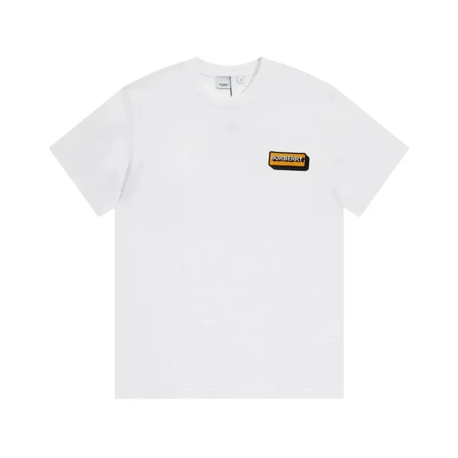 Burberry Logo Patch White Cotton T-Shirt — listing photograph