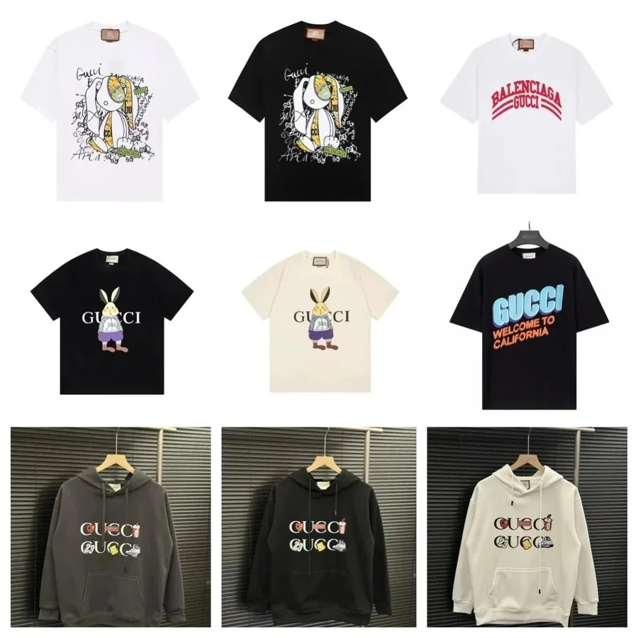 Gucci Rabbit Graphic Print T-Shirt White Black Cream — listing photograph