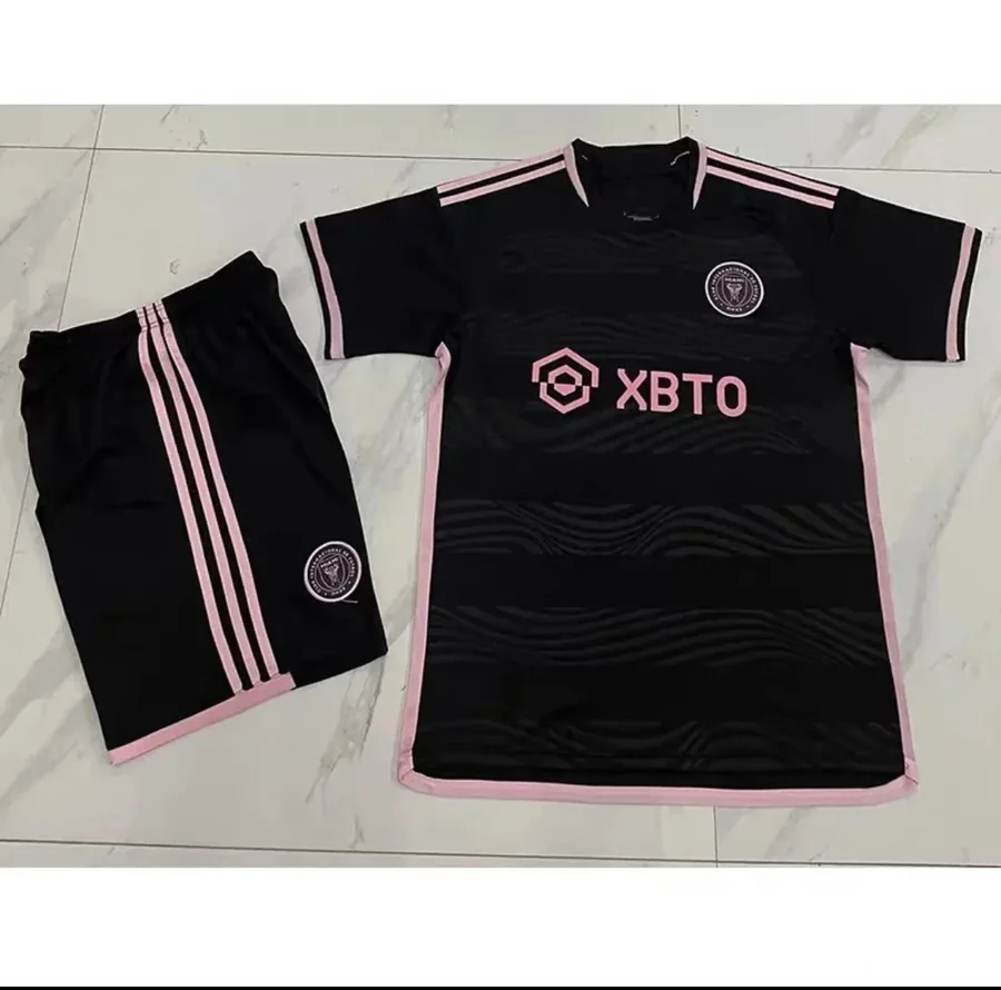 Inter Miami CF XBTO Black-Pink Away Jersey Set with Wave Pattern — listing photograph