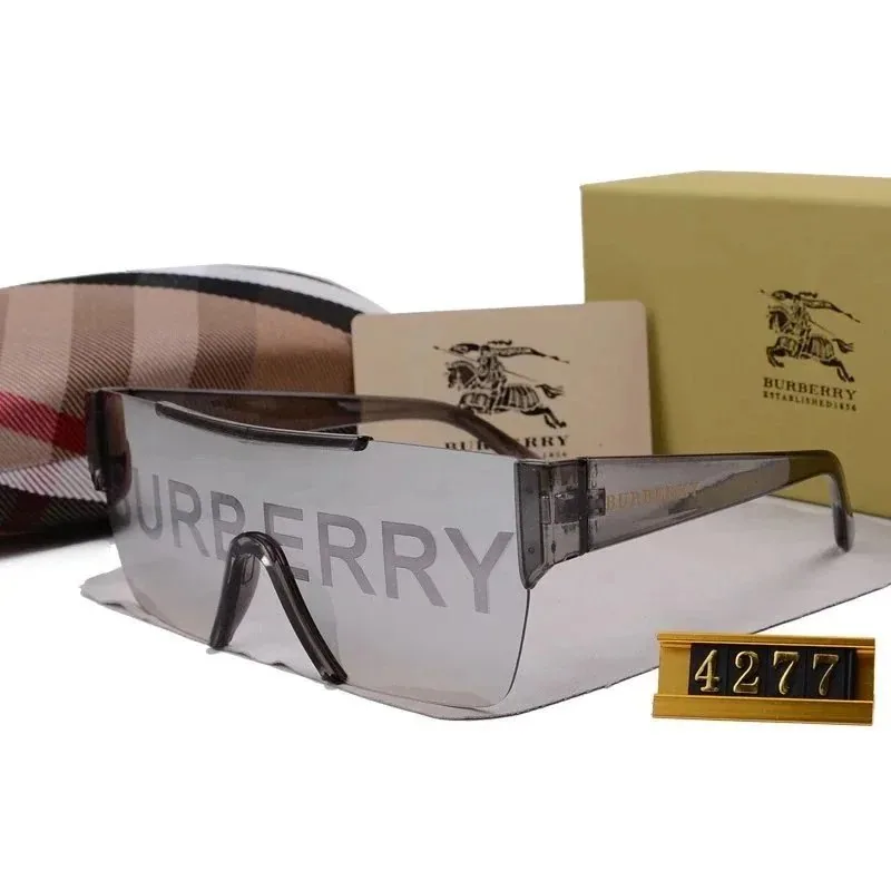 Burberry Shield Sunglasses Gray Smoke Lens with Logo Print — listing photograph