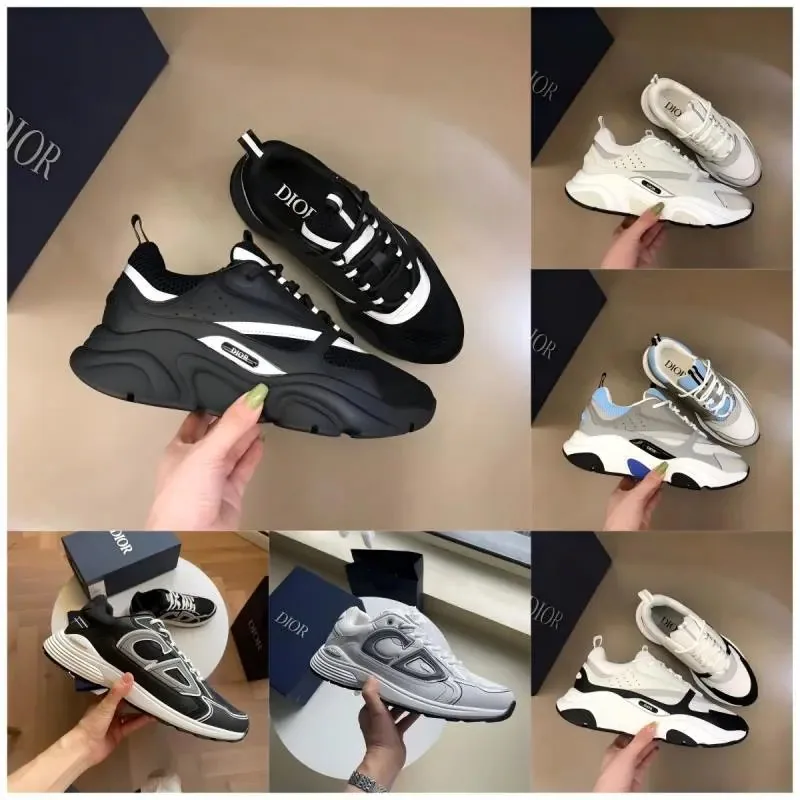 Dior B23 Low-Top Sneaker Black White Mesh Chunky Sole — listing photograph