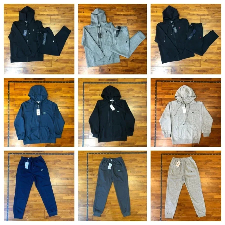Lacoste Full-Zip Hoodie with Crocodile Logo - Navy Blue — listing photograph