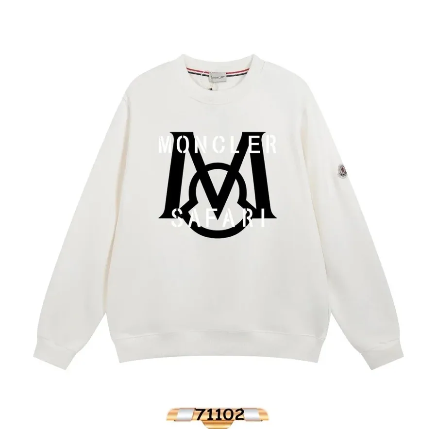 Moncler Safari Logo White Crewneck Sweatshirt — listing photograph