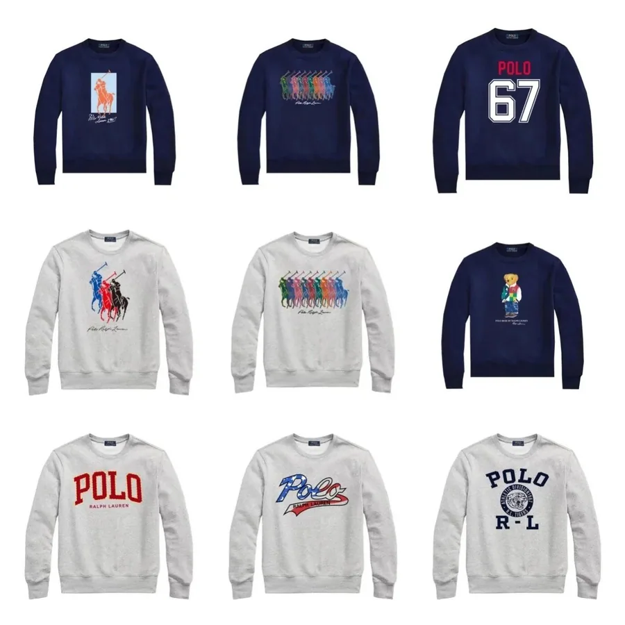 Polo Ralph Lauren Navy Sweatshirt with 'POLO 67' Graphic Print — listing photograph