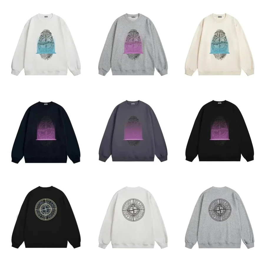 Stone Island Compass Logo Gradient Sweatshirt - White Teal — listing photograph