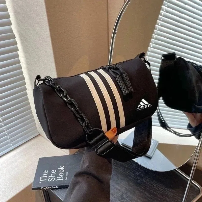 Adidas 3-Stripes Black Cylinder Bag with Chain Strap — listing photograph