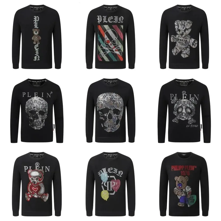 Philipp Plein Black Sweater with Crystal Skull Embellishment — listing photograph
