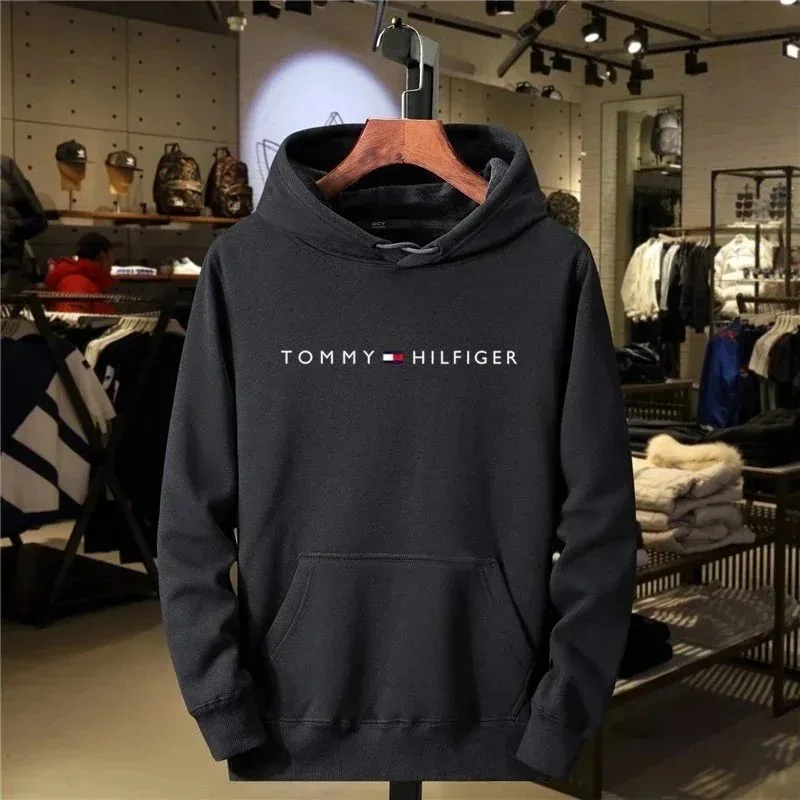 Tommy Hilfiger Classic Logo Hoodie - Charcoal Grey — listing photograph