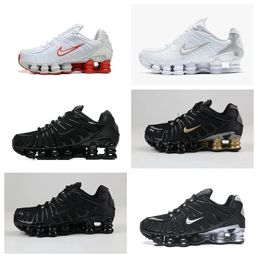 Nike Shox R4 White Red Mesh Cushion Running Shoes — listing photograph