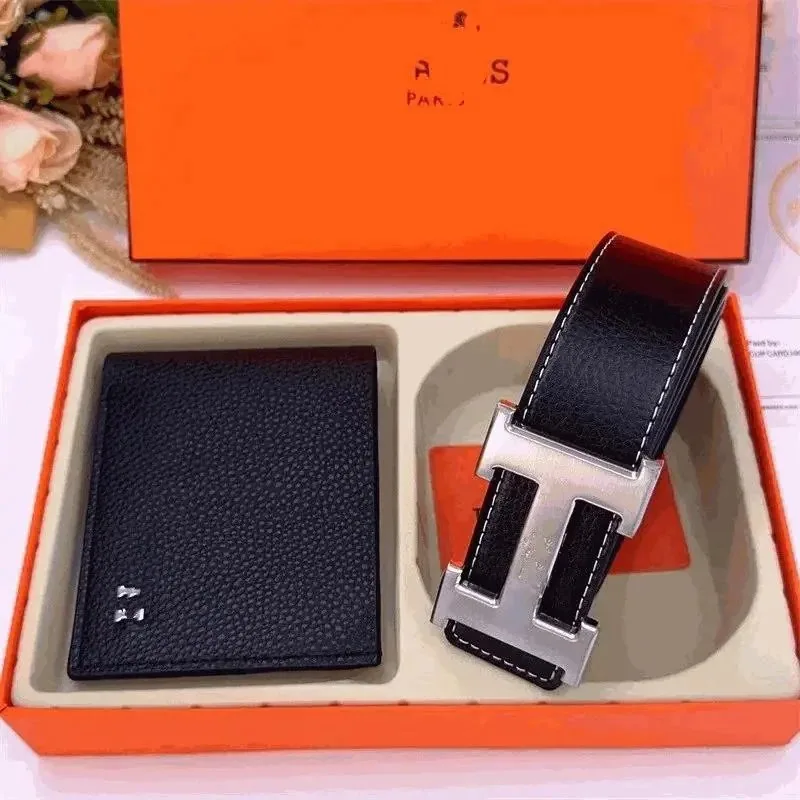 Hermès Constance Belt and Wallet Set Black Togo Leather H Buckle — listing photograph