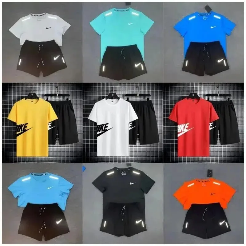 Nike Reflective Running Set - Short Sleeve Tee & Shorts — listing photograph
