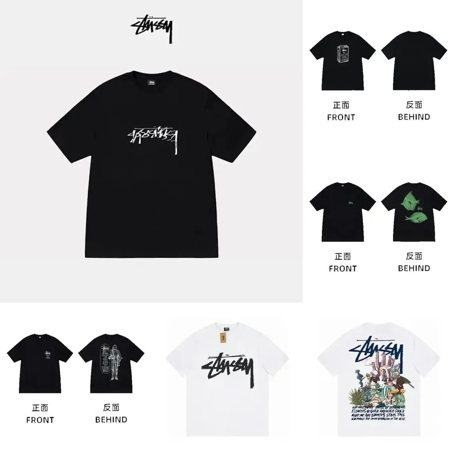Stussy Classic Black T-Shirt with Signature Graffiti Logo Print — listing photograph