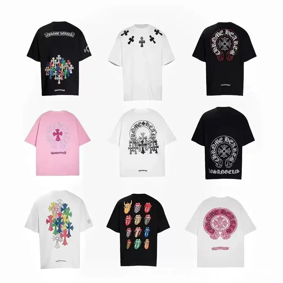 Chrome Hearts Cross Motif T-Shirt Black Multi-Color Embroidery — listing photograph