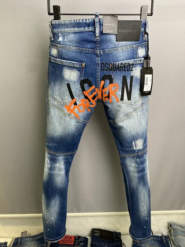 DSQUARED2 Icon Forever Distressed Blue Skinny Jeans — listing photograph