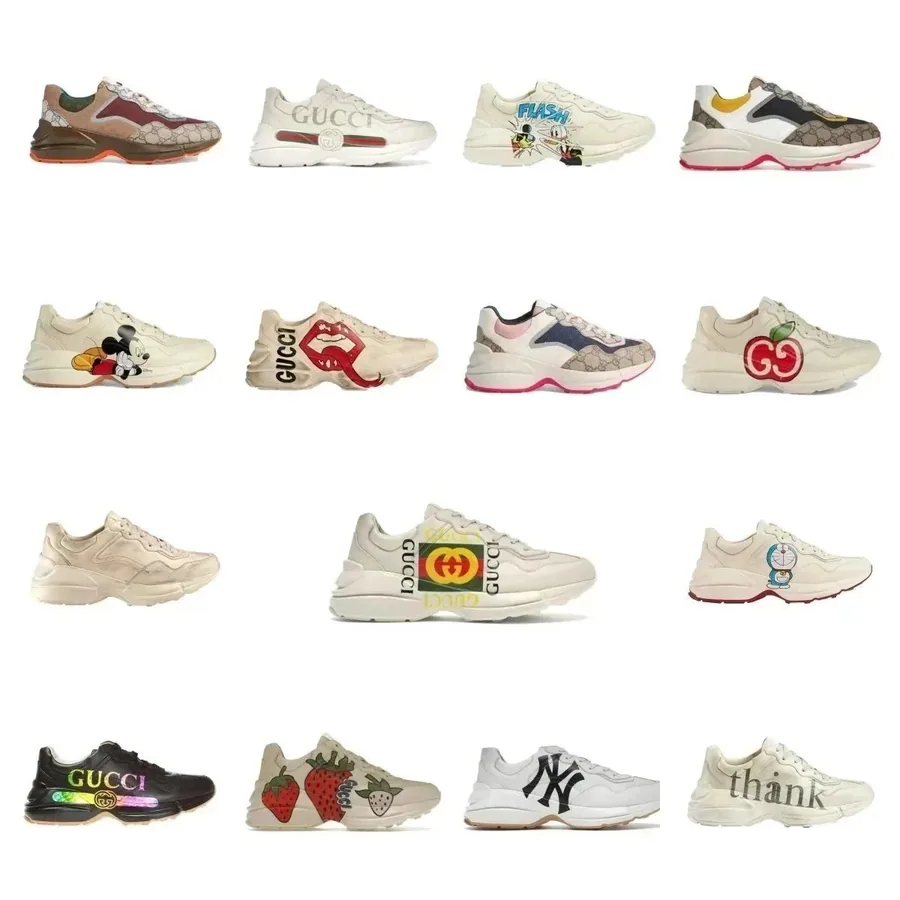 Gucci Rhyton Sneaker with Disney Mickey Mouse Print Beige — listing photograph