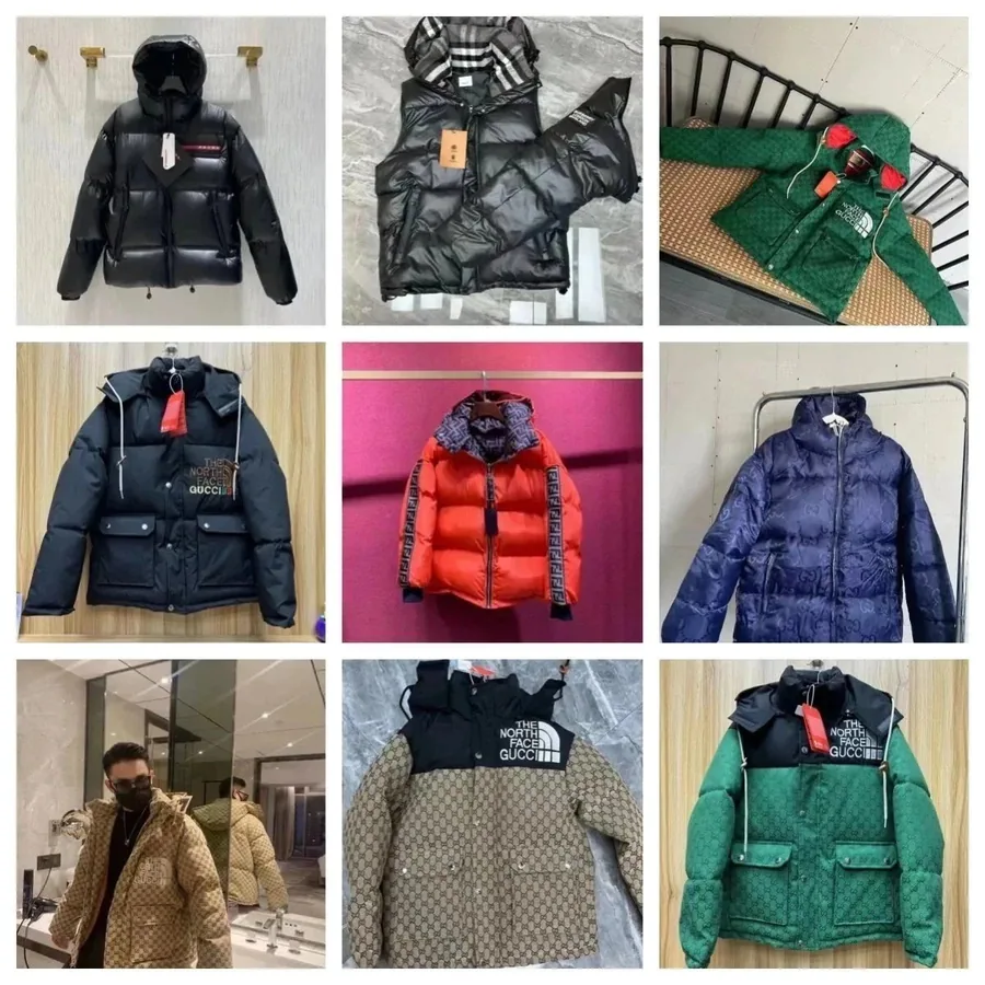 The North Face x Gucci GG Monogram Puffer Jacket - Green — listing photograph
