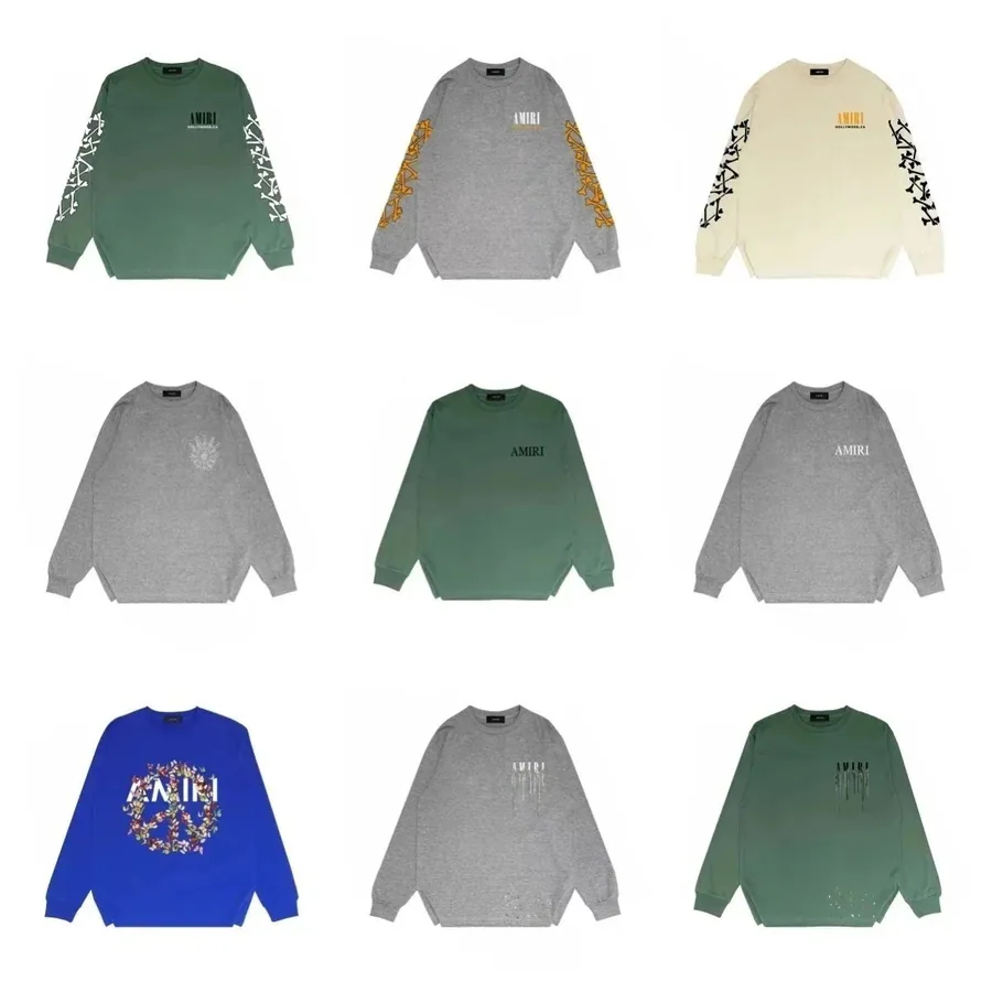 AMIRI Gradient Long Sleeve Sweatshirt with Skull Sleeve Print — listing photograph