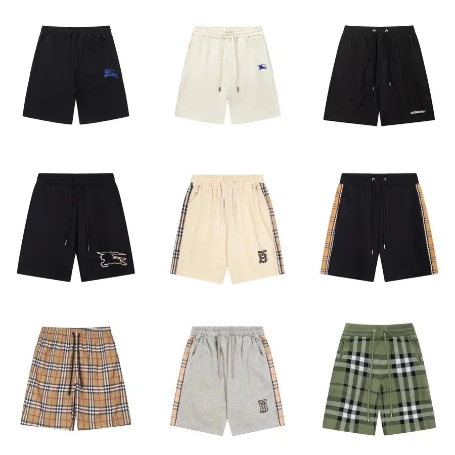 Burberry Classic Check Print Shorts - Beige with Side Stripe — listing photograph