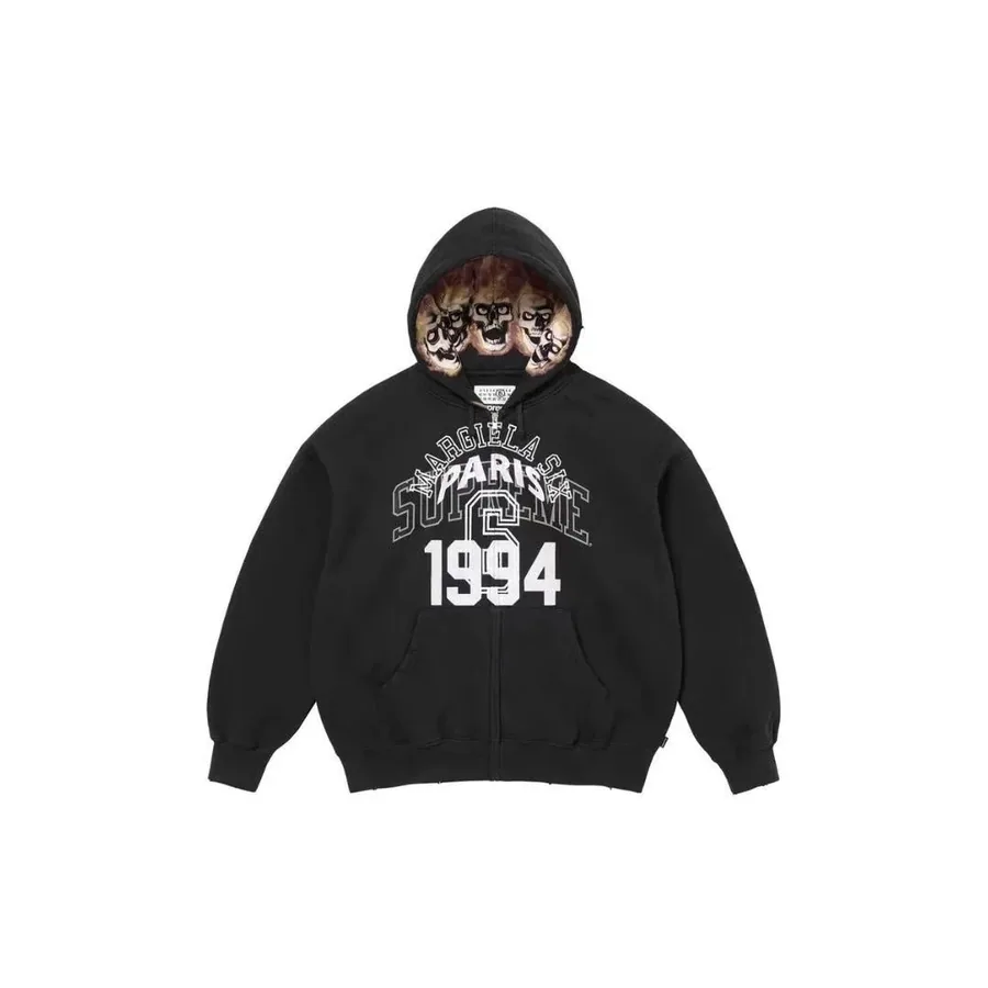 Margiela x Supreme 1994 Skull Hoodie Black Full-Zip — listing photograph