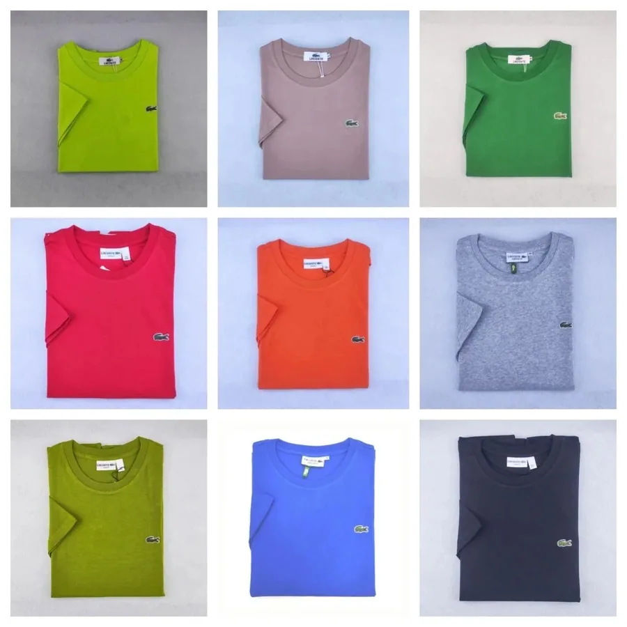 Lacoste Classic Crew Neck T-Shirt with Crocodile Logo - Lime Green — listing photograph