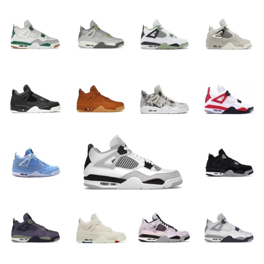 Nike Air Jordan 4 Retro White Cement Grey Black Mesh — listing photograph