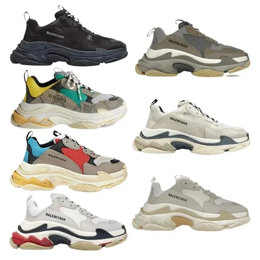 Balenciaga Triple S Chunky Sneaker Black Mesh Sole — listing photograph