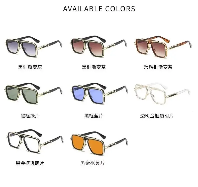 Premium Aviator Sunglasses with Dual-Frame Design and Gradient Lenses — listing photograph