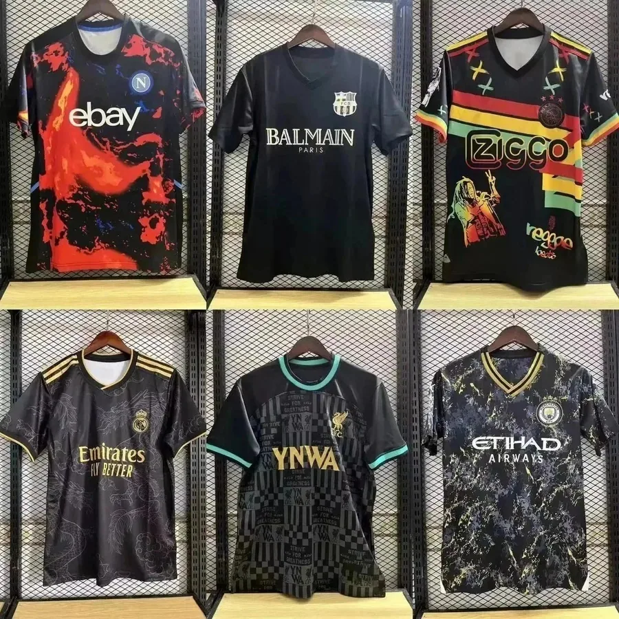 Balmain Paris FC Barcelona V-Neck Jersey Black Logo — listing photograph