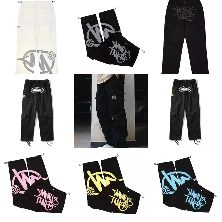 SMINDS TRIO Cargo Pants with Graffiti Logo and Drawstring Waist — listing photograph