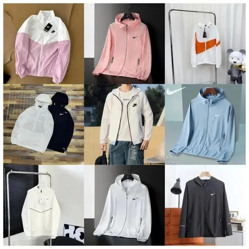Nike Windrunner Hooded Jacket - Pink Colorblock Lightweight Shell — listing photograph