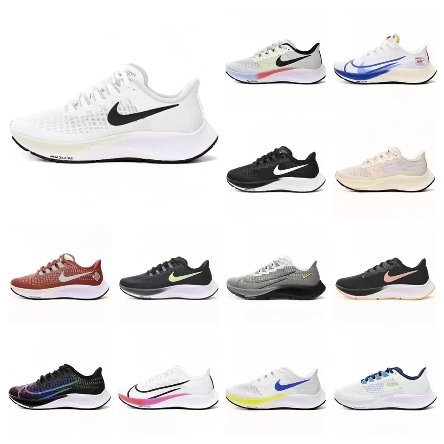 Nike Air Zoom Pegasus 39 White Black Mesh Running Shoe — listing photograph