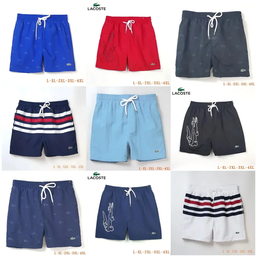 Lacoste Men's Crocodile Print Swim Trunks - Royal Blue — listing photograph