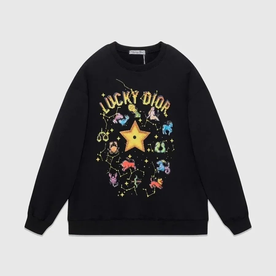 Dior Lucky Dior Constellation Print Black Sweatshirt — listing photograph