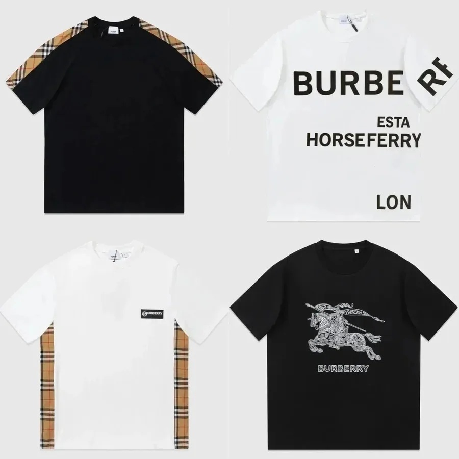 Burberry Knight Embroidered Black T-Shirt with Equestrian Logo — listing photograph