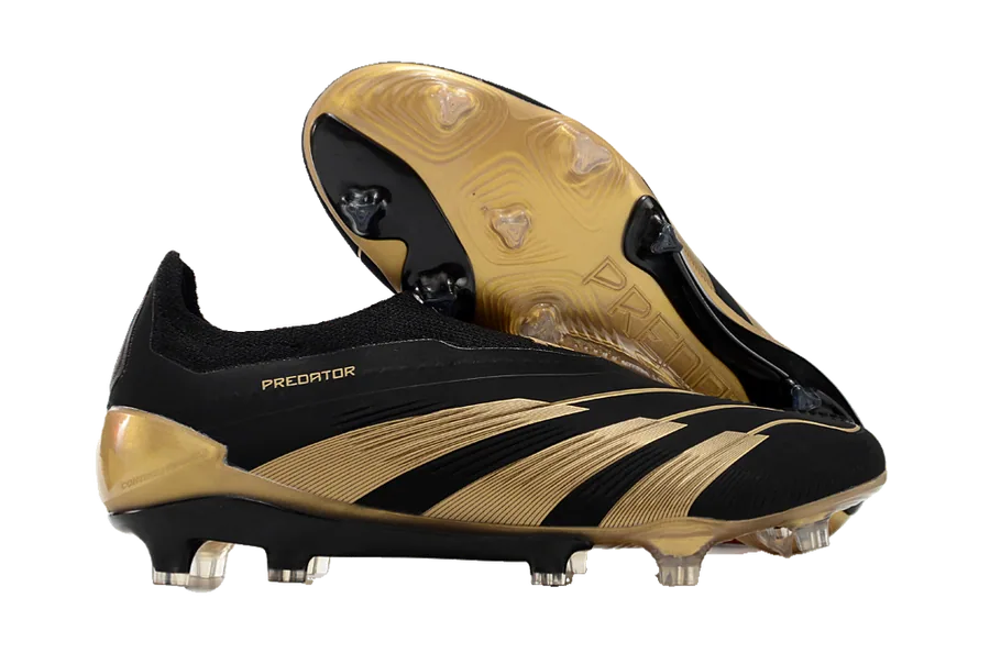 Adidas Predator Football Cleats Black Gold Metallic — listing photograph